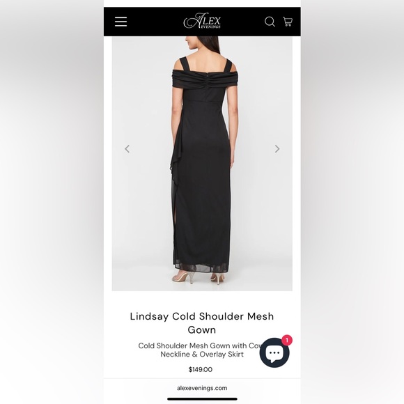 Alex Evenings Black Off-Shoulder Maxi Dress size 14 - Picture 2 of 5